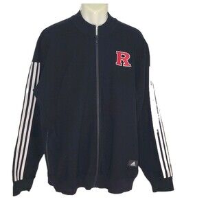 Adidas Rutgers Scarlet Knights Adidas Full-Zip Black Track Jacket Size 2XL New